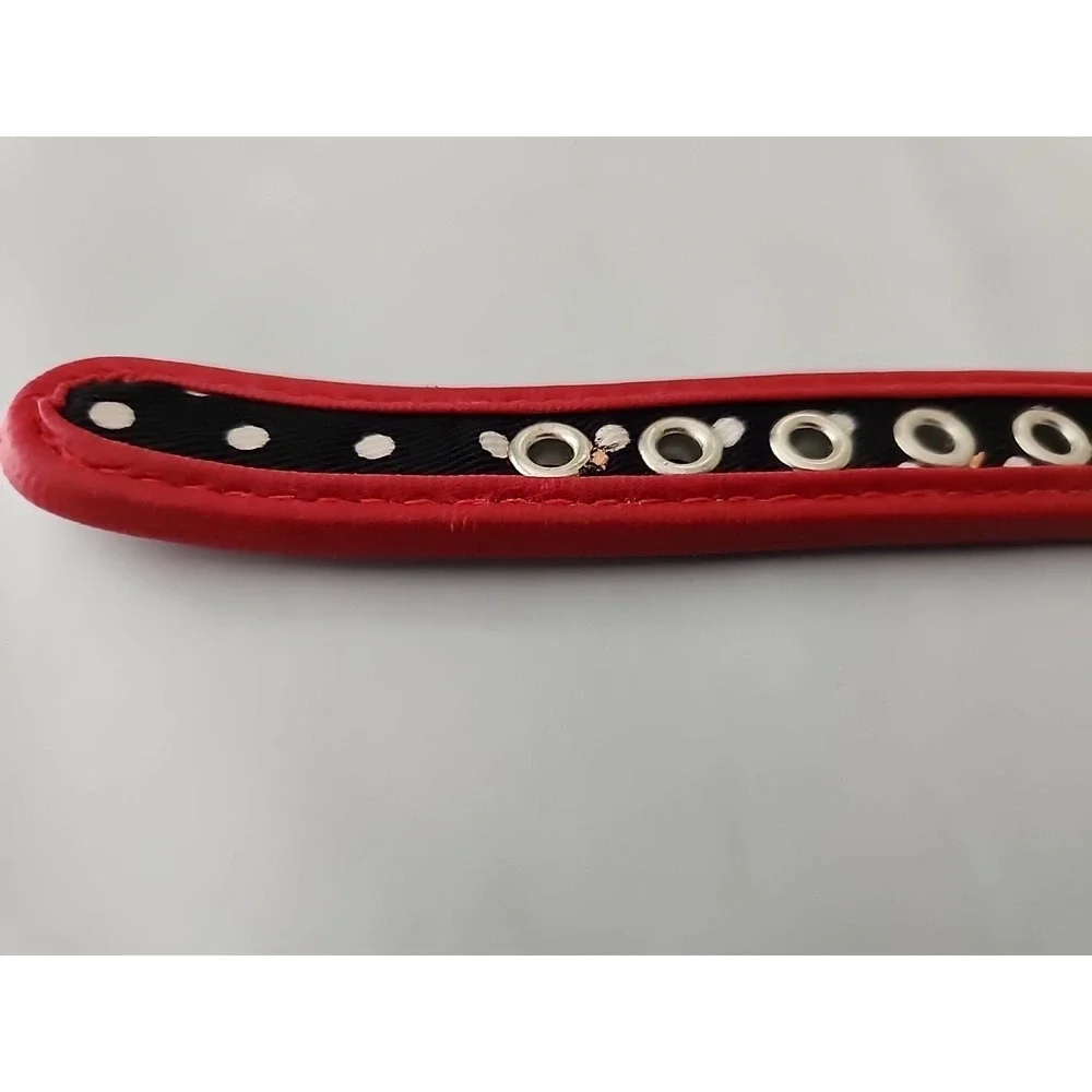 NWT Dog/Cat Collar Black Polka Dot w/Red Button Size XXS 8